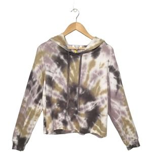 New Oli VIV Palmer Tie Dye Crop Sweatshirt Hoodie In Mauve Batik M